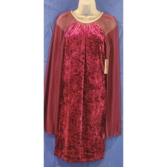 R&M Richards Plum Short Cocktail Mother of the Bride Cape Dress.  Sz 6 - Picture 8 of 13